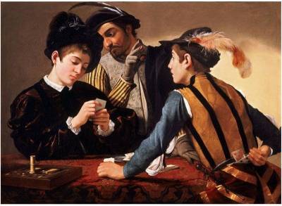 Caravaggio - The Cardsharps c. 1595