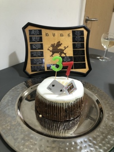 Alan Garland trophy and cake 2024