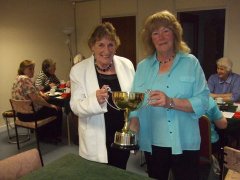 Evelyn and Cathy win the Bobby Crawford Trophy