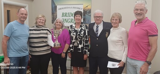 Drogheda & District Bridge Congress 2025 Congress Area Master Team