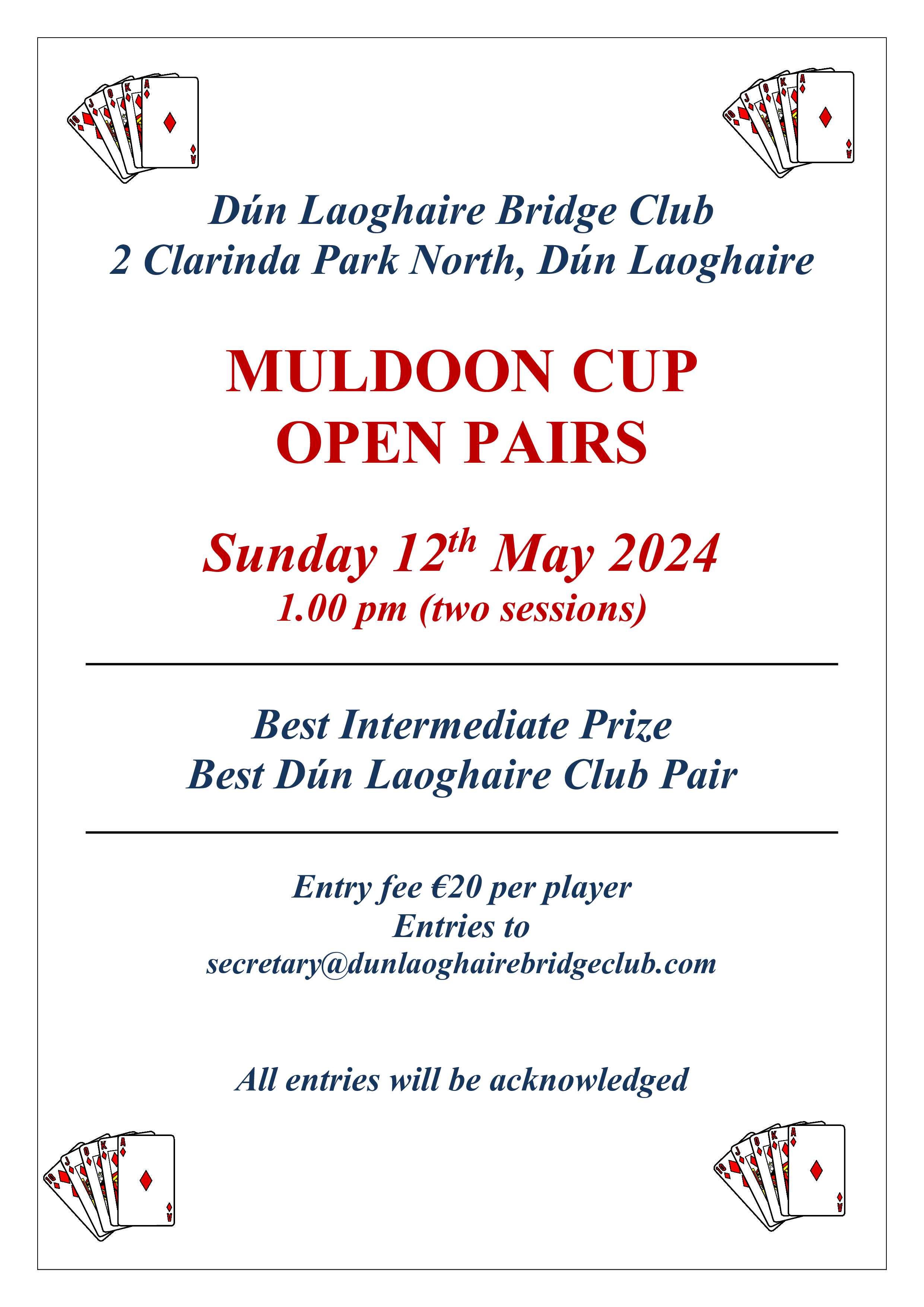 Muldoon Cup - Sunday 12 May