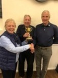Ian Bell and Mike Porteous shared individual champions 2022 Cup presented by Club Chair Yvonne Kirby