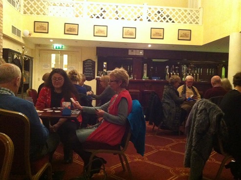 Heads down for the bridge - never mind the bar in the background