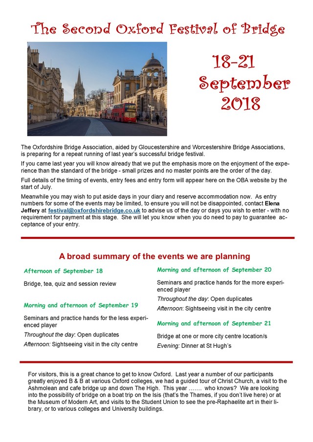 Oxford Festival Information