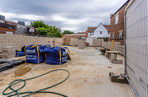 Extension walls now rising - 27 July