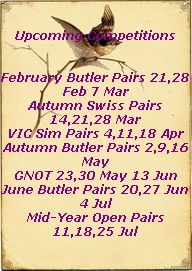 Forthcoming  Competition dates till end of July