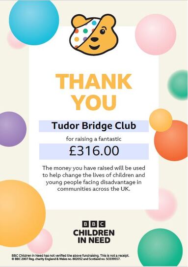 Well done Tudor - from the Treasurer