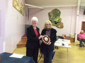 2016 Tora Sirett accepting Jean Pakeman Shield from Margaret Crawley