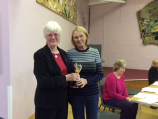 NICKY ADAMSON ACCEPTING MARIA STUDZIENSKI CUP FROM MARGARET CRAWLEY