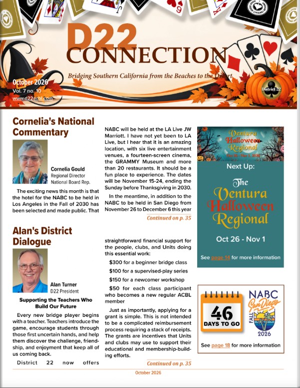 Click here to view the October 2026 D22 Connection