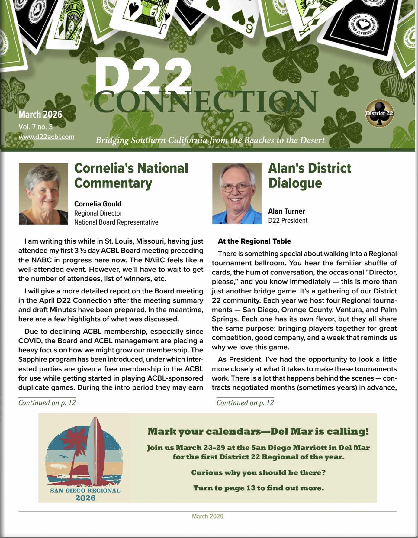 Click here to view the March 2026 D22 Connection