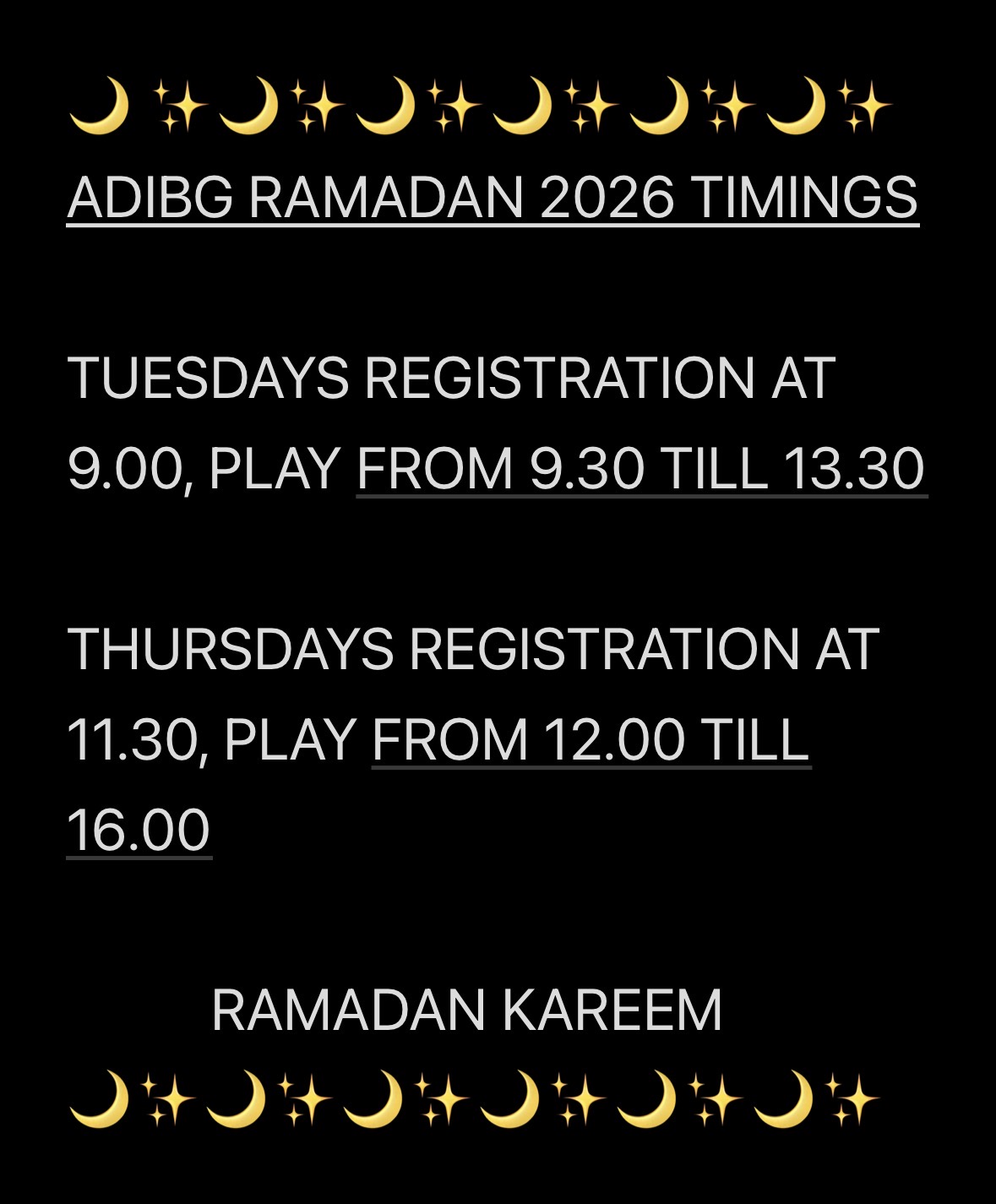 RAMADAN TIMINGS 🌙