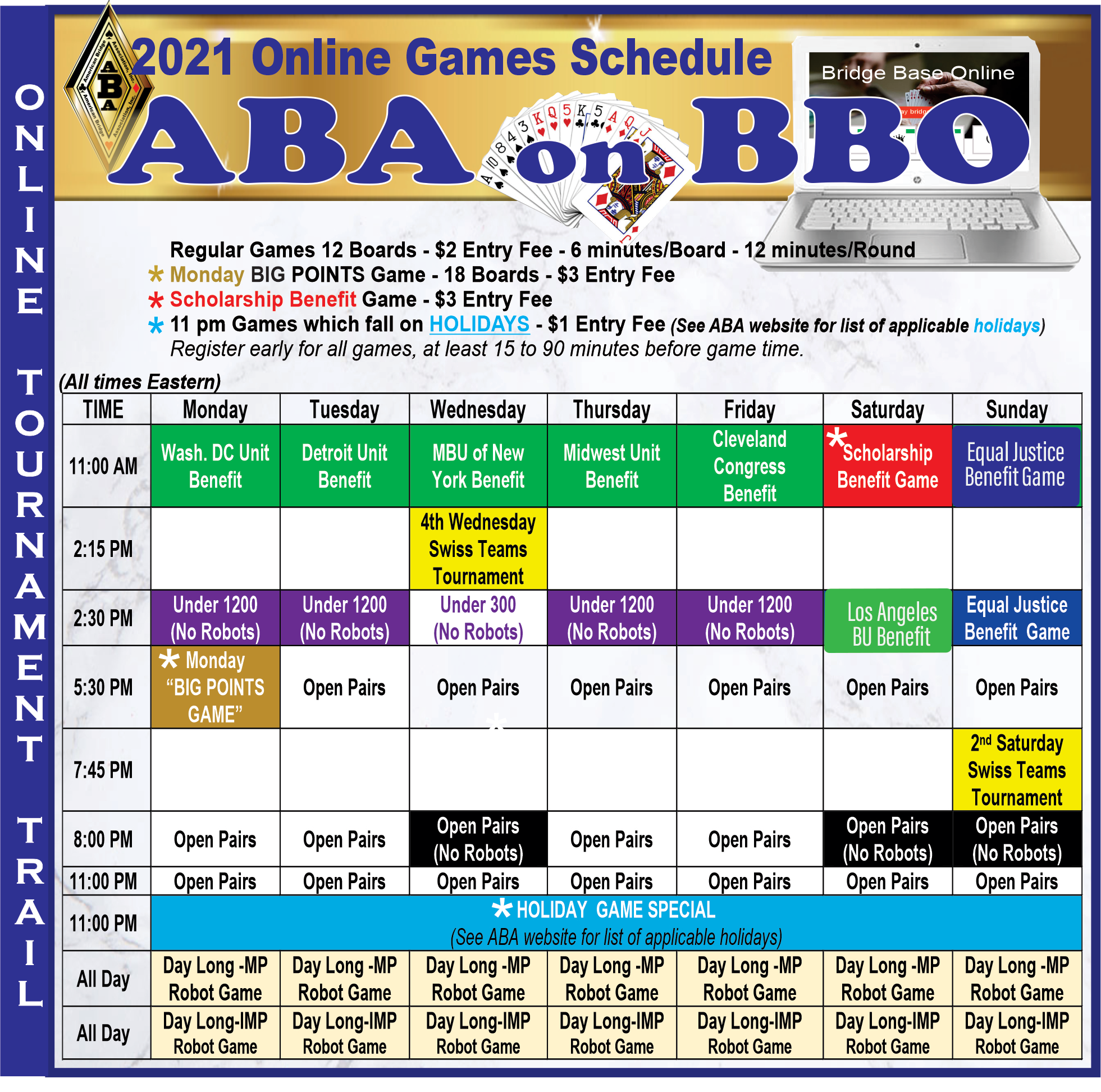 BBO Game Schedule
