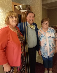 Joan Peppard winner of the President's prize competition 2024 with President Jimmy Lennon and Secretary  Una Flynn