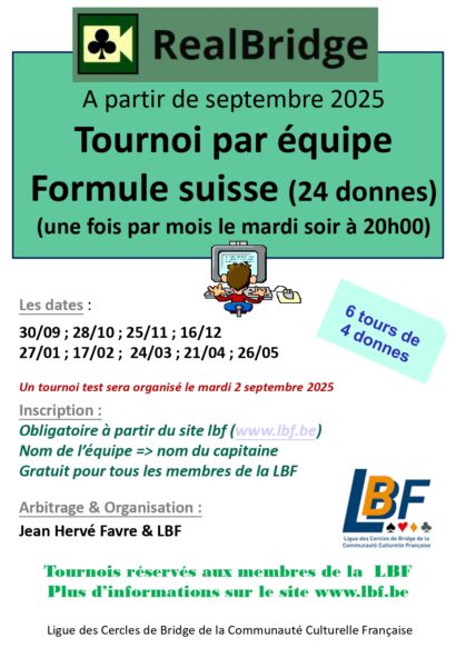 Real Bridge Tournoi par Equipe