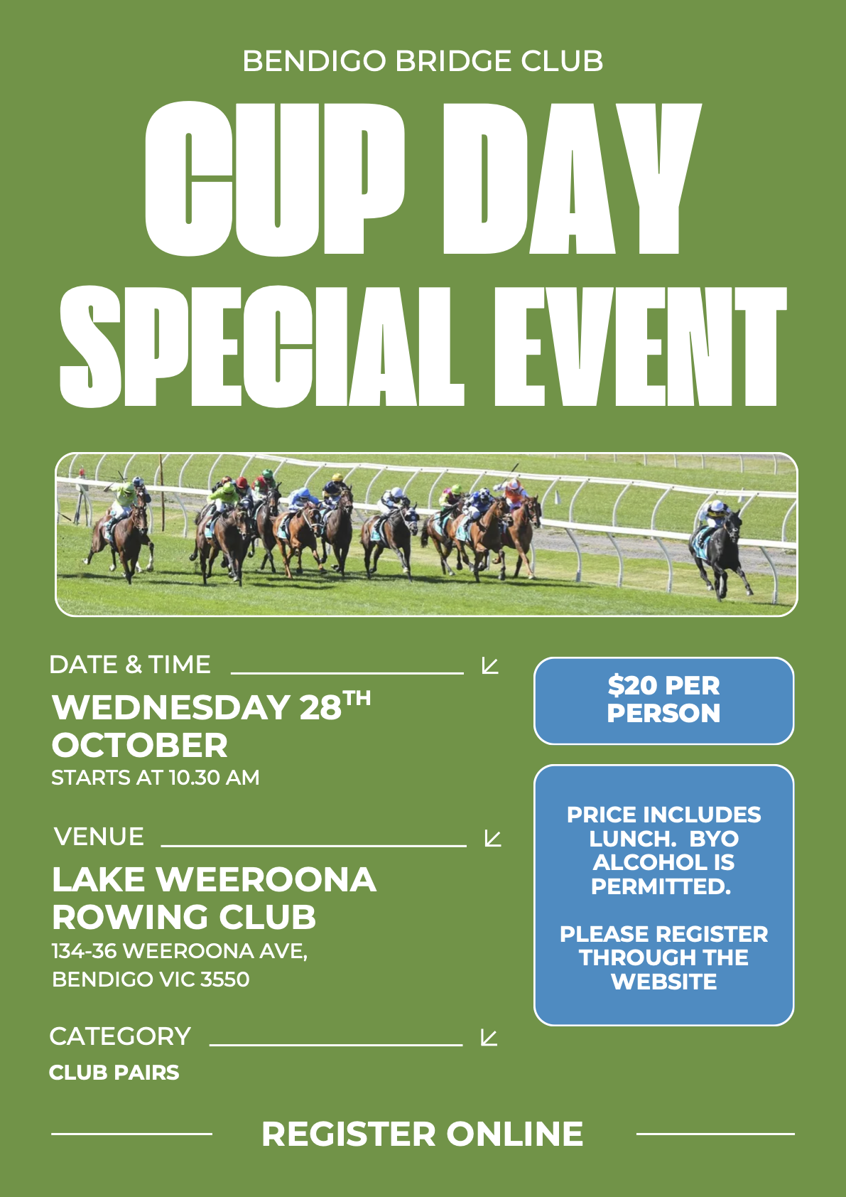 2026 Bendigo Cup Day Flyer