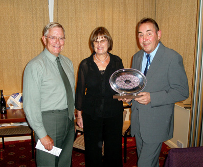 Phil Schofield & Rose Severs receive the Latner Trophy from Chairman John Little - November 2007