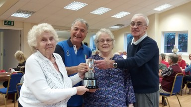 Roger Cook, Gerry Bucciero, Cynthia James and Gill Ivell win Blaby Summer Cup