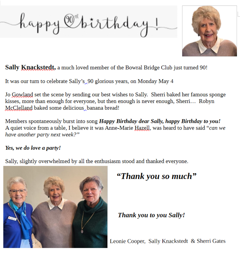 Happy Birthday Sally!