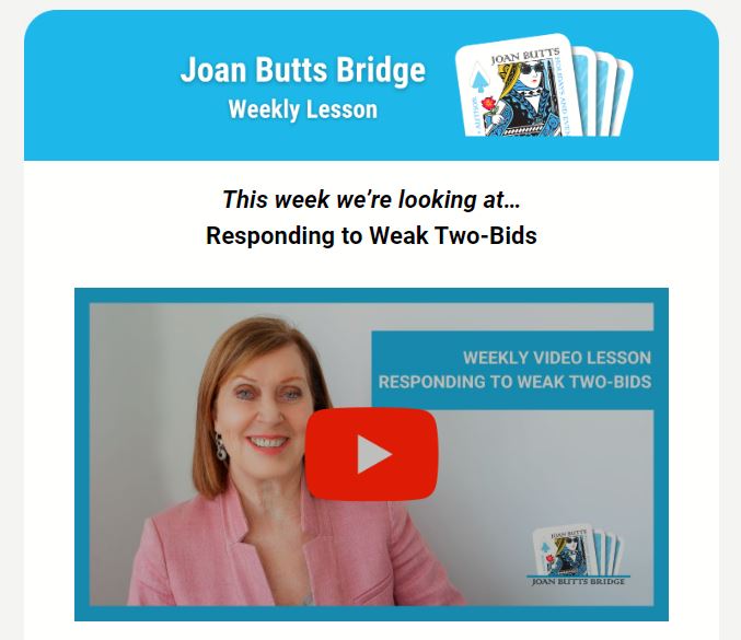 Joan Butt's Weekly Lesson - FREE