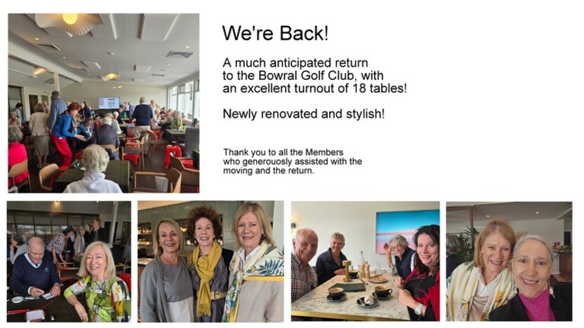 Bowral Bridge Club returns to the Golf Club