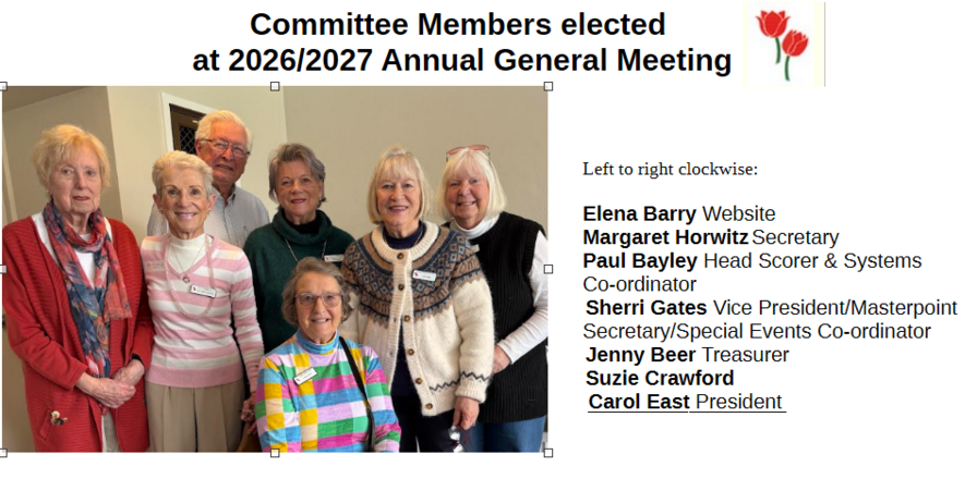Bowral Bridge Club Committee 2026/2027