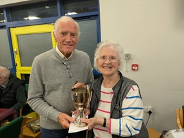 John being presented the Wilde Cup by Guest of Honour Irene Pacey