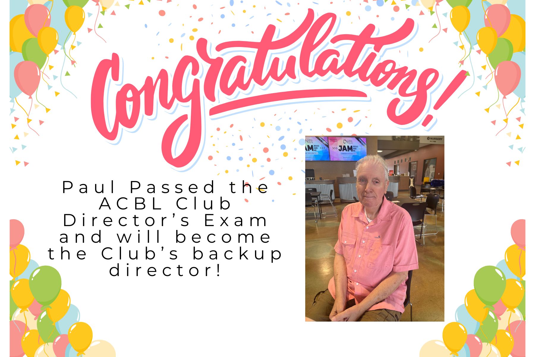 Congratulations Paul!