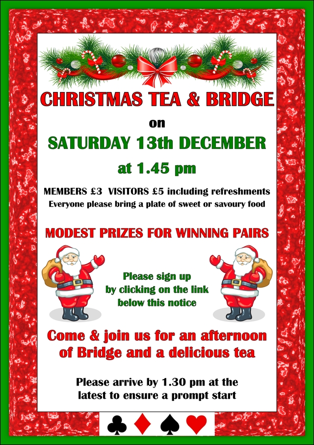 CHRISTMAS TEA & BRIDGE