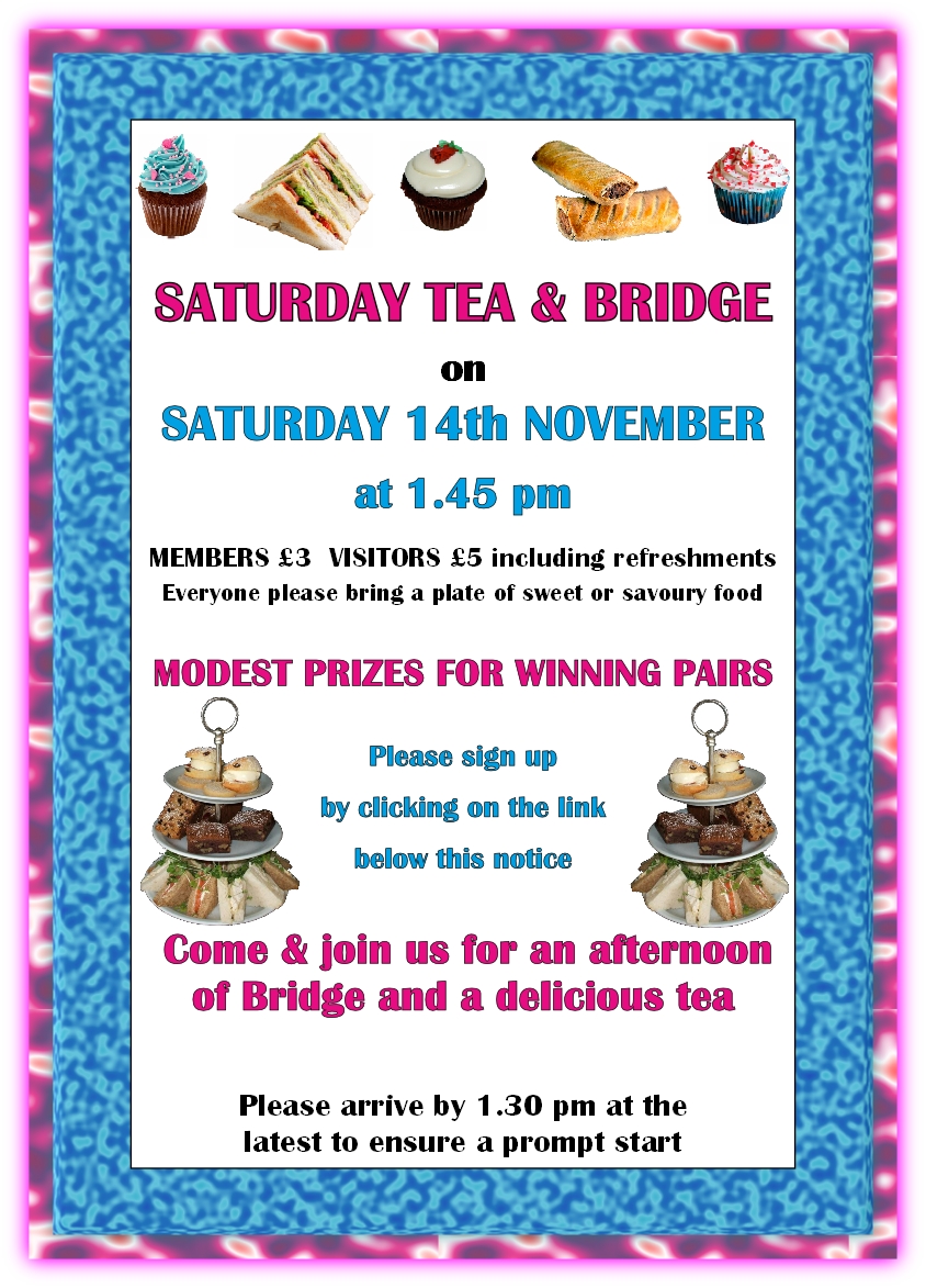 SATURDAY TEA - NOVEMBER 2026