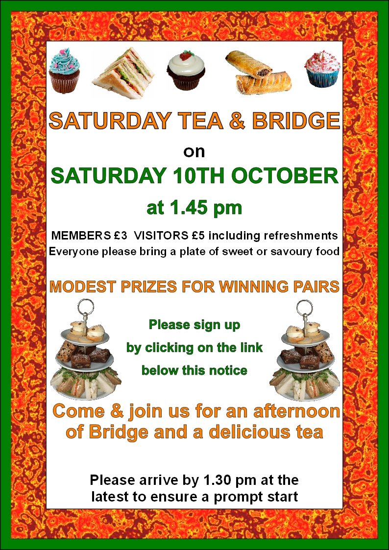 SATURDAY TEA - OCTOBER 2026