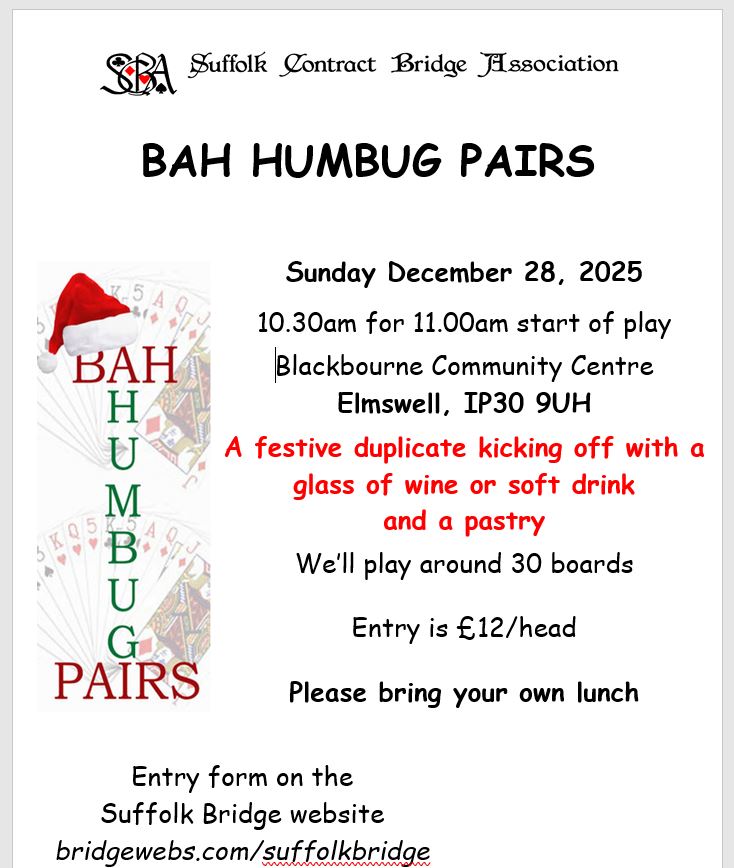 BAH HUMBUG PAIRS 28TH DECEMBER