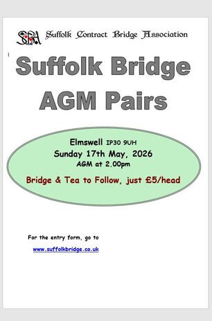 The Suffolk Contract Bridge Association (SCBA )  - AGM 2026