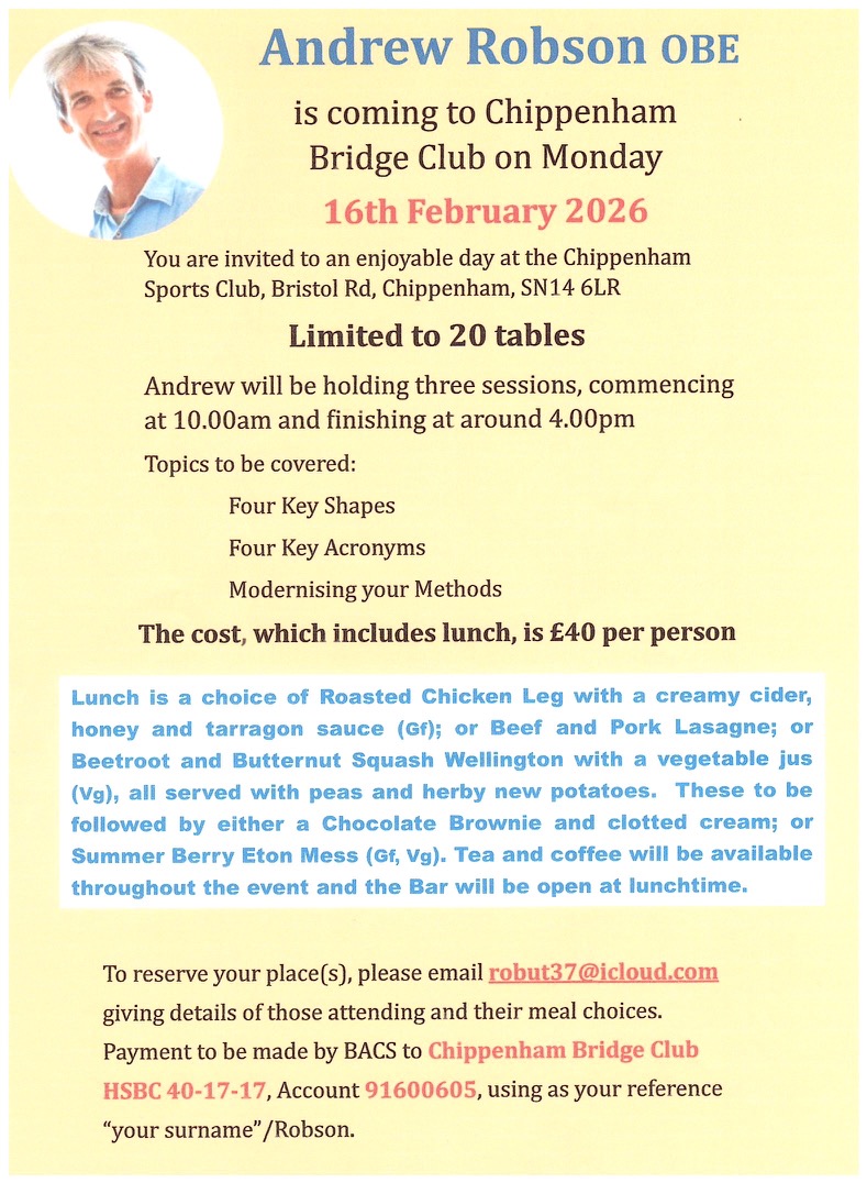 Andrew Robson's coming to Chippenham