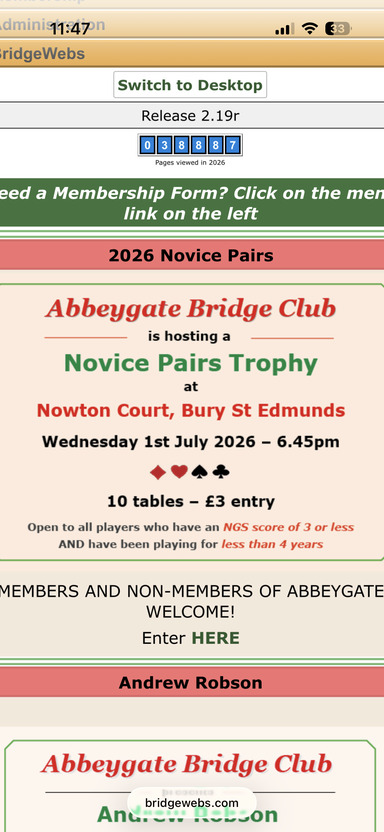 Abbeygate Novice Pairs