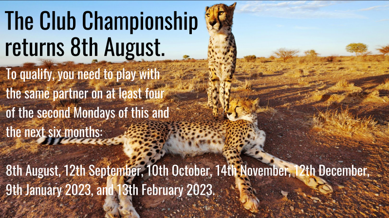 The Club Championship returns next Monday 8th August.