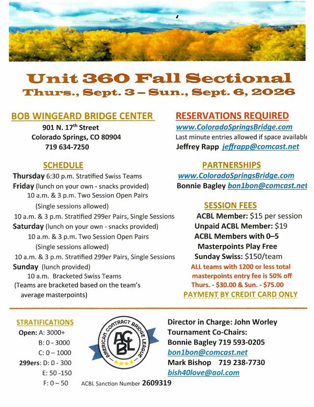 Unit 360 Fall Sectional Tournament