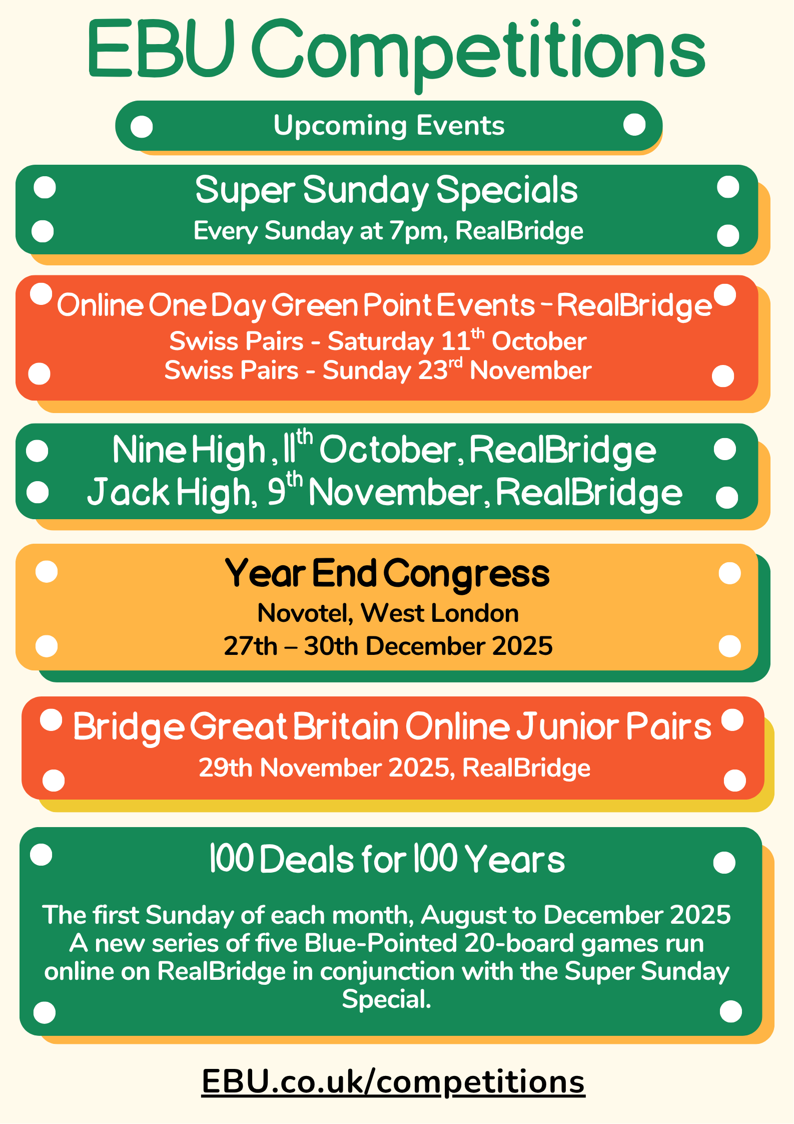 EBU Events Oct - Dec