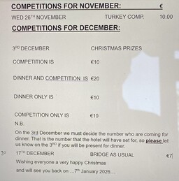 Nov & Dec Competitions 2025