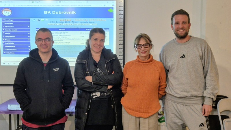 Tim Tečajac pobjednik tjednog timskog turnira u bridžu 20.10.2025.