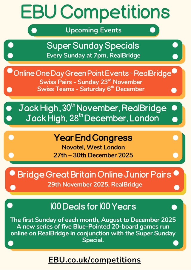 Upcoming EBU Competitions