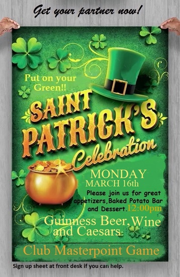 MONDAY, MARCH 16th  (12:00pm)