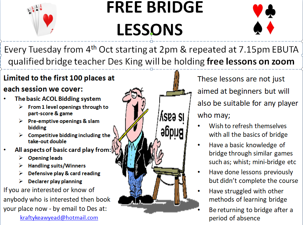 FREE BASIC ACOL BRIDGE LESSONS