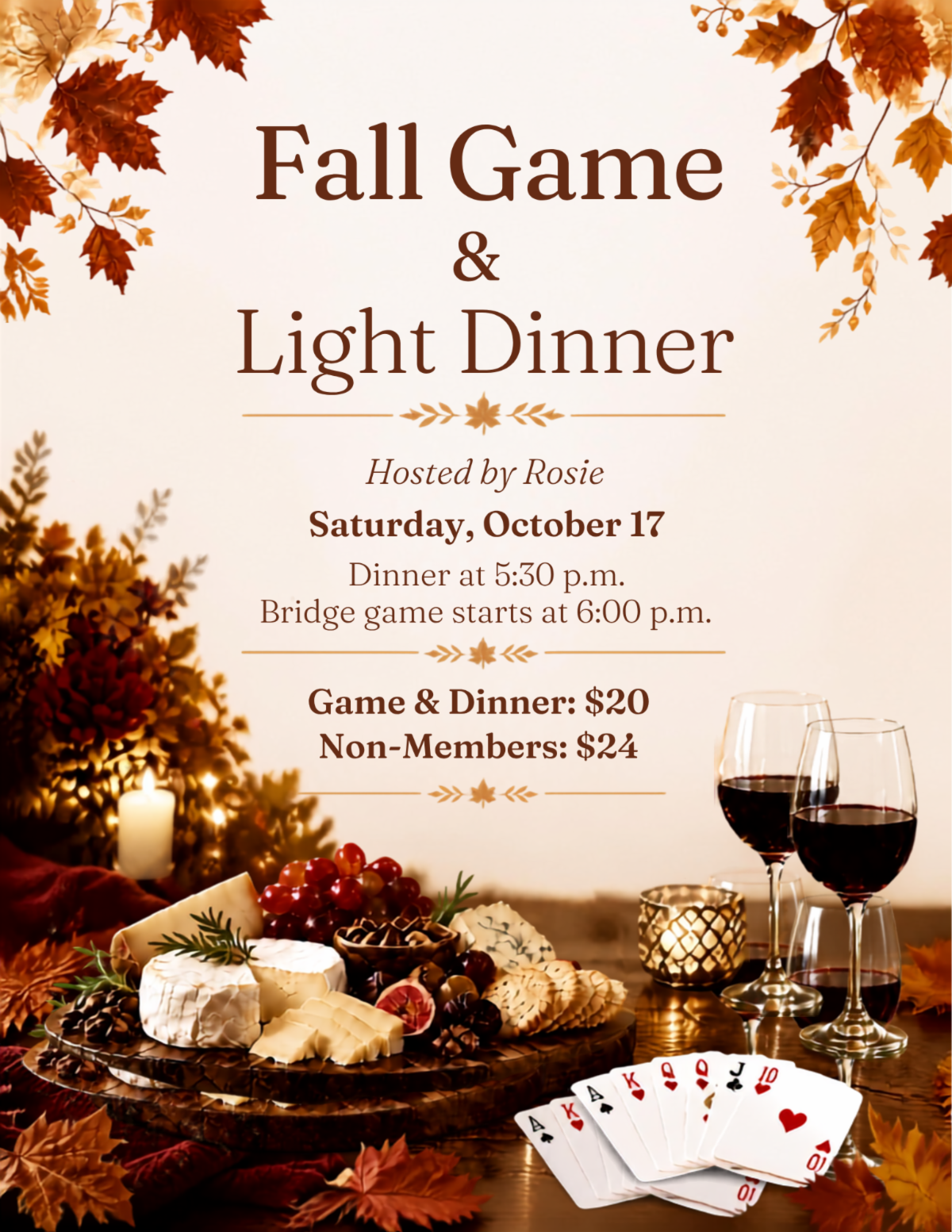 Special Saturday Evening Game - Saturday, October 17th