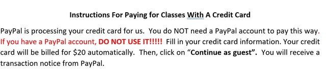 Pay for Classes With A Credit Card