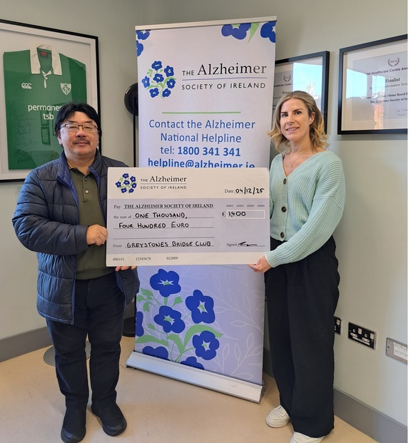 1,400 euro raised for the Altzheimers Society of Ireland