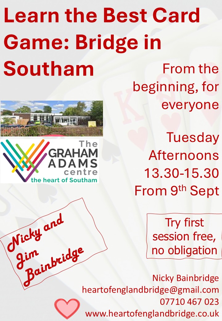 Tuesday Afternoon Beginners Bridge in Southam