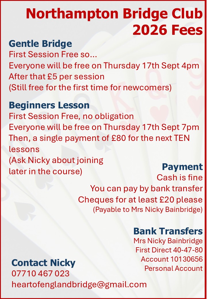 Northampton Fees and Payment Sep 2026