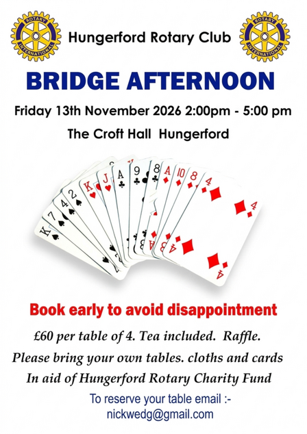 Hungerford Rotary Club's Annual Bridge Afternoon