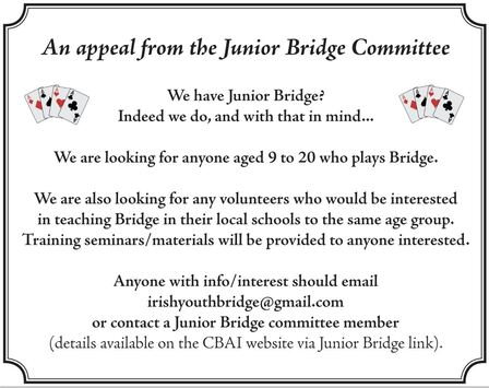 Looking for Junior Bridge Players & School Bridge Teachers